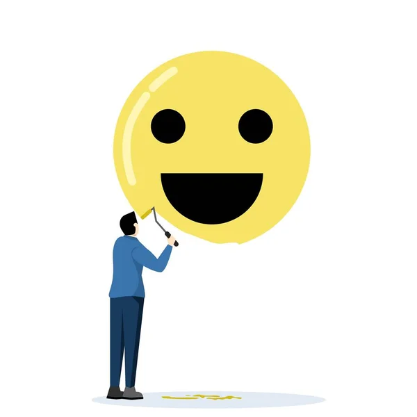 Conceito Vida Feliz Felicidade Pensamento Positivo Otimismo Motivação Para Homem — Vetor de Stock