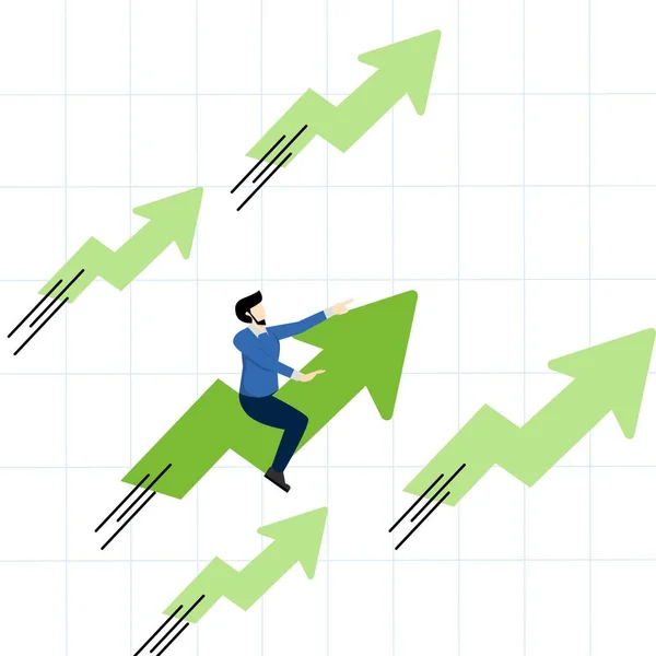 Pozitív Növekvő Üzleti Vagy Ambíció Hogy Megnyerje Befektetők Koncepció Tőzsdei — Stock Vector