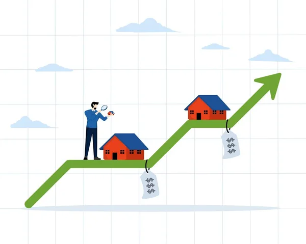 Ajan Portföy Emlak Yatırımcısı Konsepti Emlak Yatırım Fırsatı Fiyatları Arttı — Stok Vektör