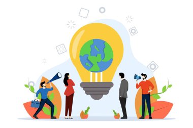 tatil tarihi, dünya saati, enerji ve gezegenden tasarruf, tasarım konsepti, dünya saati 30 Mart, dünya günü konsepti, yeşil ya da yenilenebilir enerji. Beyaz arkaplanda yaratıcı illüstrasyon vektörü.