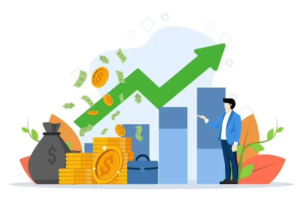 Growth Money Investment Entrepreneur Passive Income Concept Investment Growth Investment — Stock Vector