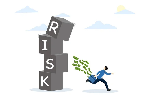 Kockázatkerülés Kockázat Elkerülése Vagy Minimalizálása Bizonytalanság Félelem Vagy Biztonságos Befektetési — Stock Vector