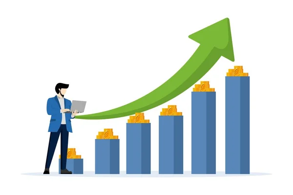 Finance Guru Expert Profit Growth Investment Financial Management Process Business — Stock Vector