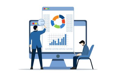 Dijital denetim konsepti, dijital denetim soyut konsept vektör illüstrasyonu. Dijital muhasebe hizmeti, çevrimiçi iş denetimi, İnternet pazarlama denetimi, şirket web sitesi, UI elemanları, soyut metafor.