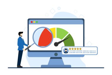 credit score rating concept. Risk evaluation, payment terms, financial distress metaphor. flat vector illustration.