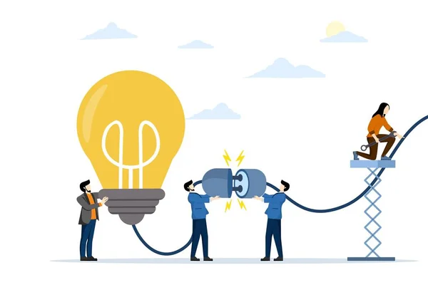 Conceito Negócio Conexão Rede Ideia Criativa Equipe Negócios Brainstorming Para —  Vetores de Stock