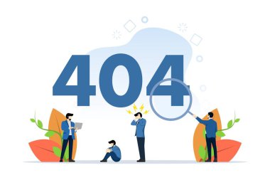 İnşaat konsepti altındaki web sitesi, 404 internet bağlantı sorunu mesajı görüntüleme, İniş sayfası için uygun, UI, uygulama giriş kartı, başyazı, broşür ve afiş, Düz Vektör İllüstrasyonu.