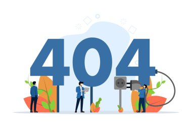 İnşaat konsepti altındaki web sitesi, 404 mesaj internet bağlantısı sorunu, ağ hatası gösteriyor. 404 sunucu hatası. İniş sayfaları, UI, web, uygulamalar, başyazı, el ilanları ve afişler için mükemmel.