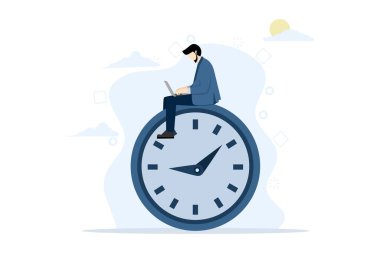 Fazla mesai ya da farklı çalışma saatleri kavramı, mesai saatleri dışında kendine güvenen işadamı, laptopunu kullanan güvenilir iş adamı gece geç saatlerde diğer ülkelerdeki meslektaşlarıyla birlikte oturuyor..