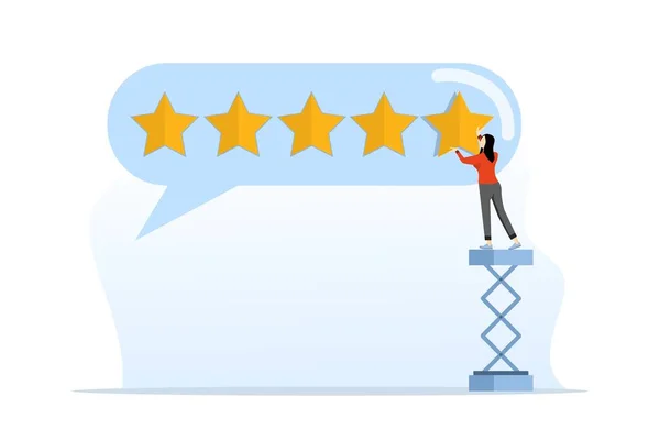Star Rating Feedback Concept Customer Satisfaction Product Comment Review Best — Stock Vector