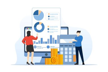 Dijital muhasebe konsepti, dijital muhasebe hizmetleri, çevrimiçi iş denetimi, İnternet pazarlama denetimi, dijital denetim, finansal yönetim. şirket web sitesi, UI ögesi, soyut metafor.