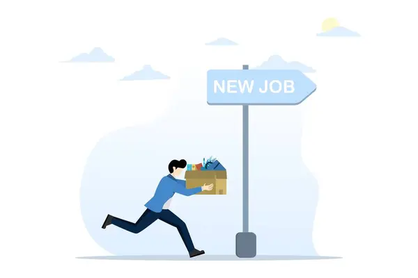 Concept Change New Job Career Opportunity New Challenge Success Increase — Stock Vector