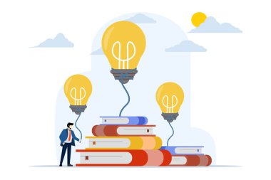 Büyük fikir, ampul, yaratıcılık ve yenilik kavramı, yeni ürünleri değiştirmek veya yaratmak, beyin fırtınası, başlangıç, sorunları çözmek için çözüm, girişimcilik ve ticaret, vektör ilülasyonu.