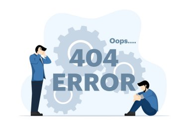 404 Hata Sayfası veya Dosya Konsepti bulunamadı. Web sitesi bakım hatası, web sayfası yapım aşamasında, web sayfası için, afiş, sunum, sosyal medya, belge, kart, poster, düz vektör resimleme.