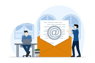 E-posta pazarlama kavramı. Çalışma süreci, yeni e-posta ve mesajlar, e-posta pazarlama kampanyaları, sosyal online sohbet mesajları, spam. Yeni e- posta, e-posta pazarlama çalışma süreci, yeni e- posta iletisi.