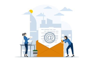 E-posta pazarlama kavramı. Çalışma süreci, yeni e-posta ve mesajlar, e-posta pazarlama kampanyaları, sosyal online sohbet mesajları, spam. Yeni e- posta, e-posta pazarlama çalışma süreci, yeni e- posta iletisi.