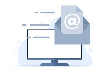 ticari pazarlama konsepti, e-posta pazarlama, dijital pazarlama, başlangıç, girişimcilik, iş stratejisi, seo, geliştirme, web ve uygulama geliştirme, sosyal ağ. vektör düz illüstrasyon.