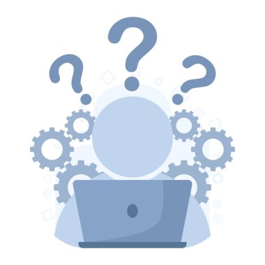 Konseptin soruları var. Sık sorulan sorular konsepti, İniş sayfası için SSS konsepti, mobil uygulama, web pankartı, bilgi. düz çizim vektör şablonu.