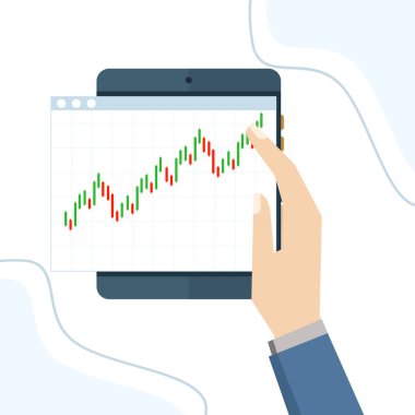 Önx ya da kripto para ticareti ya da değişim konsepti. Yatırım araçları. Peyzaj kipli premium vektör şablonu için düz vektör çizimi.