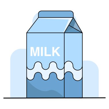 sağlıklı süt içeceği konsepti. Süt ve Cam Çizgi Filmi. Grafikler için sağlıklı beslenme konsepti. Süt ürünleri. Paketlenmiş süt. Premium Vektörü İzole Gıda ve İçecek Simgesi Kavramı.