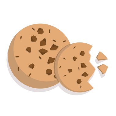 Çikolatalı Kek Konsepti. Vektör Çizgi Filmi Simgesi, Yiyecek ve içecek vektör ikonu çizimi, tatlı yemek, tatlı kuru çikolatalı ekmek, İzole edilmiş Premium Vektör Yiyecek Atıştırma Simgesi Simgesi.