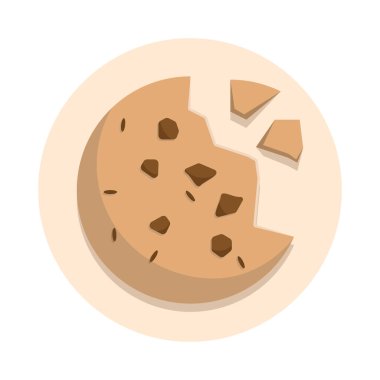 Çikolatalı Kek Konsepti. Vektör Çizgi Filmi Simgesi, Yiyecek ve içecek vektör ikonu çizimi, tatlı yemek, tatlı kuru çikolatalı ekmek, İzole edilmiş Premium Vektör Yiyecek Atıştırma Simgesi Simgesi.