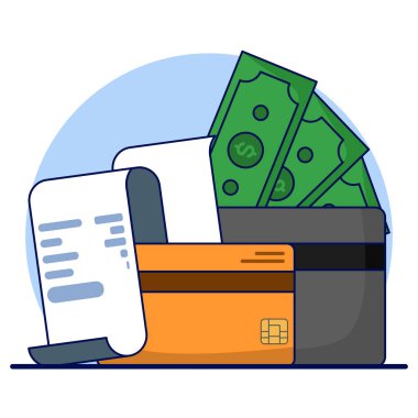 Hesap mutasyonu ya da finansal faaliyet kavramı. Banka tasarım elementleri. Müşteri tasarruf defteri. Boş durum için basit modern grafik ögeleri ui, bilgi grafikleri, simgeler, düz tasarım çizimleri.