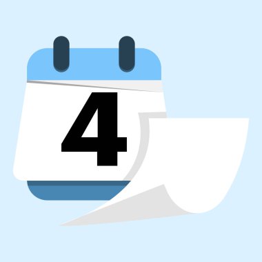 Takvim simgesi konsepti, tarih ögesi, takvimdeki tarih değişimi, düz tasarım konsept illüstrasyonunda kalan gün sayısı. Boş durum için basit modern grafik ögeleri evet, bilgi grafikleri.