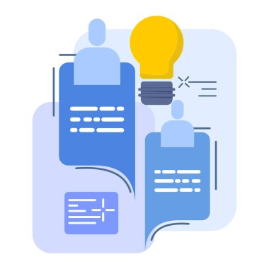 İletişim, iletişim, iletişim, konuşma mesajı, toplantı veya tartışma kavramı, arka planda bir sorunu çözmek için bir çözüm, anlaşma, düz tasarım vektör ilülasyonu.