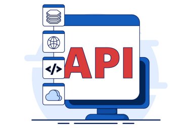 Uygulama programlama arayüzü kavramı. yazılım geliştirme araçları, internet ve ağlar, API 'ler uygulamalar arasındaki iletişim için arayüzler sağlar, uygulama entegrasyonunun basitleştirilmesi.