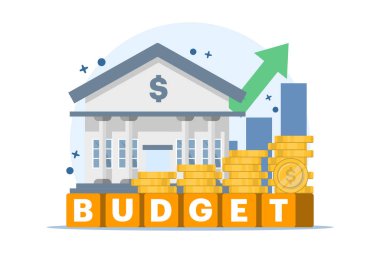 Gelecek için mali bütçe planlama kavramı, finansal büyüme yolunda adımlar, para kazanmak için yatırım stratejileri, kâr, dijital planlama ve pazarlama yapmak için servetle yatırım yapmak veya yönetmek için planlar.