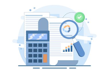 Performans veri analizi konsepti, yatırım raporu, pazarlama çalışması, seçme hizmeti, istatistiksel ve analitik konsept, iş performansı raporu, pazarlama araştırma servisi. düz vektör.