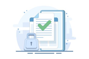 Belge gizlilik koruması kavramı. Web elektronik belgelerindeki gizli çevrimiçi bilgisayar verilerinin güvence altına alınması ve bilgiye gizli erişimin korunması, web sitesi gizlilik izni.