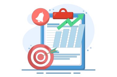 Etkili proje yönetimi kavramı ve zaman planlama aracı. Proje geliştirme. Görev organizatörü, günlük planlayıcı. Proje yönetimi aracı, verimlilik çevrimiçi platform. Vektör illüstrasyonu.