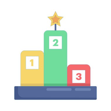 Lider tahtası konsepti. Spor ve Oyunlar Sembolü. Beyaz Arkaplanda Vektör Düz Simge Tasarımı ResmiComment