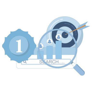 Veri Analizi kavramı. Rekabetçi izleme, iş stratejilerini, pazar eğilimlerini ve rakip performansı izliyor. İş zekası veri analizi. Rekabet analizi. Düz tasarım çizimi.