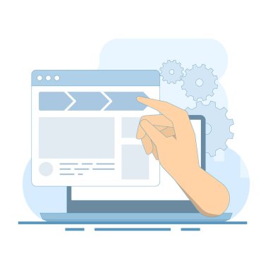 Ekmek kırıntıları yön bulma konsepti. daha iyi web sitesi kullanılabilirliği için iç bağlantının, web sitesi yapısının ve hiyerarşinin geliştirilmesi. Seo ve UX tasarımı için. Düz tasarım vektör çizimi.