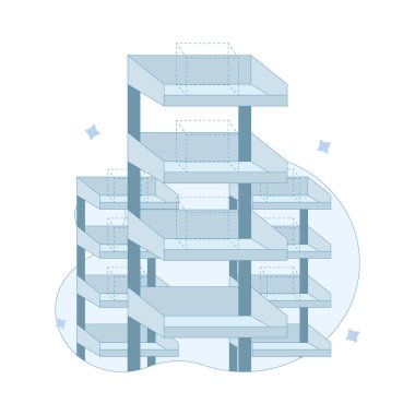 Stok konsepti yok, eşya yok, depo stoğu yok, ya da boş envanter. E-ticaret, perakende ve ilgili iş projeleri için uygun. Arkaplanda düz tasarım çizimi.