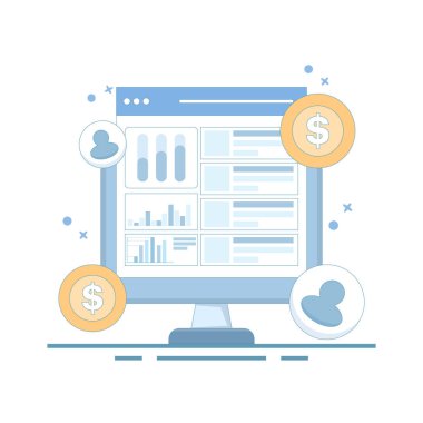 Pay Per Click veya PPC Pazarlama Konsepti, Website PPC Kampanyası, PPC Kampanya Analizi, Dijital Reklam Kampanyası. Tıklama başına ödeme, internet sitesi ödemeli trafik. Başarılı PPC Stratejisi.