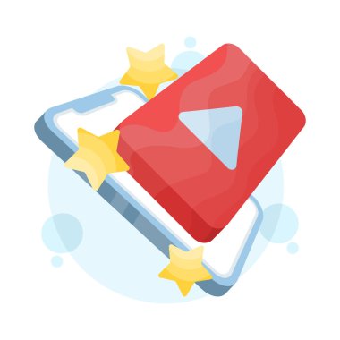 En sevilen dizi ya da kanallar, video veya film gösterimi, canlı yayın, video oynatıcı hizmetleri, en iyi ve en popüler videolar kavramı. Yıldız ve video sembolleri. En popüler ya da en iyi programlar.