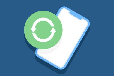 Uygulama güncelleme kavramının vektör illüstrasyonu. Performans, işlevsellik ve genel kullanıcı deneyimini geliştirme amaçlı yazılım güncellemelerini, sistem optimizasyonunu ve mobil iyileştirmeleri açıklar.