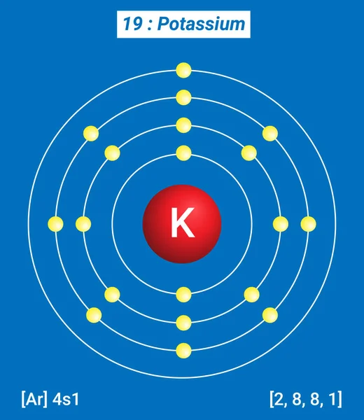 Potassium Element Information Facts Properties Trends Uses Comparison Periodic Table — Vettoriale Stock