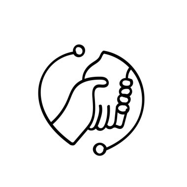 Takımın sosyal desteği için el çizimi düz simge