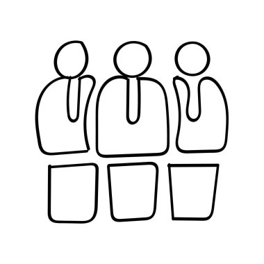 Takım insanları için el çizimi düz simge