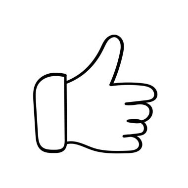 Baş parmaklar için çizilmiş düz simge