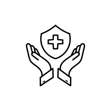 Hayat sigortası için el çizimi düz simge