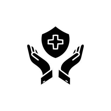 Hayat sigortası için el çizimi düz simge