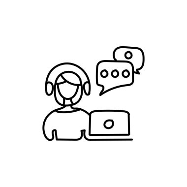 Canlı sohbet için elle çizilmiş düz simge