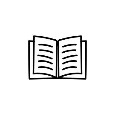 Açık kitap için elle çizilmiş düz simge
