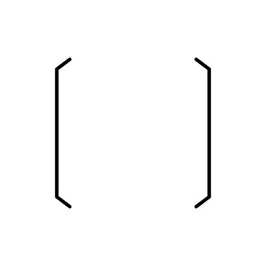 Parantez için elle çizilmiş düz simge